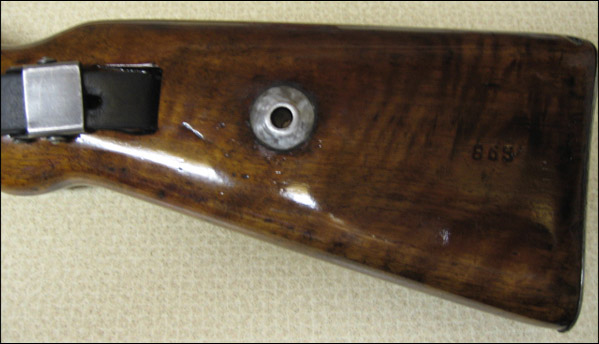 Fig. 10 - K98 Rifle Butt After 6 Coats of Tru-Oil and 1 Wax Coat (Zoomed View)
